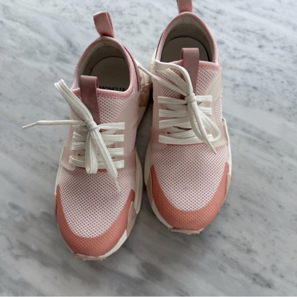Moncler Pink and White Women's Sneakers